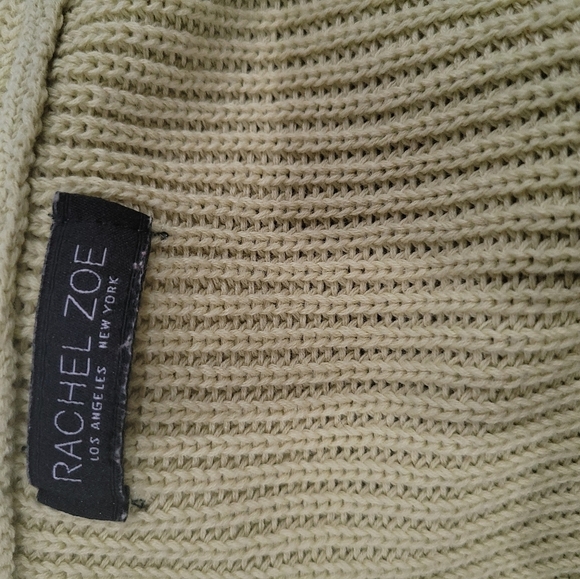 Rachel Zoe Long Sleeve Green Sweater High Low Jumper Plunge Neck Women's Sz L - Picture 10 of 10